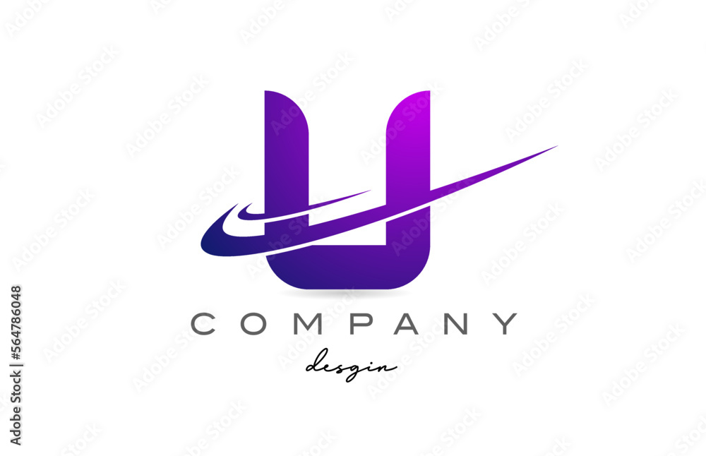 U purple alphabet letter logo with double swoosh. Corporate creative template design for business and company U purple alphabet letter logo with double swoosh. Corporate creative template design for business and company