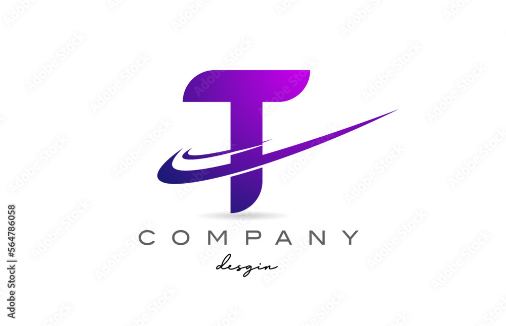 T purple alphabet letter logo with double swoosh. Corporate creative template design for business and company T purple alphabet letter logo with double swoosh. Corporate creative template design for business and company