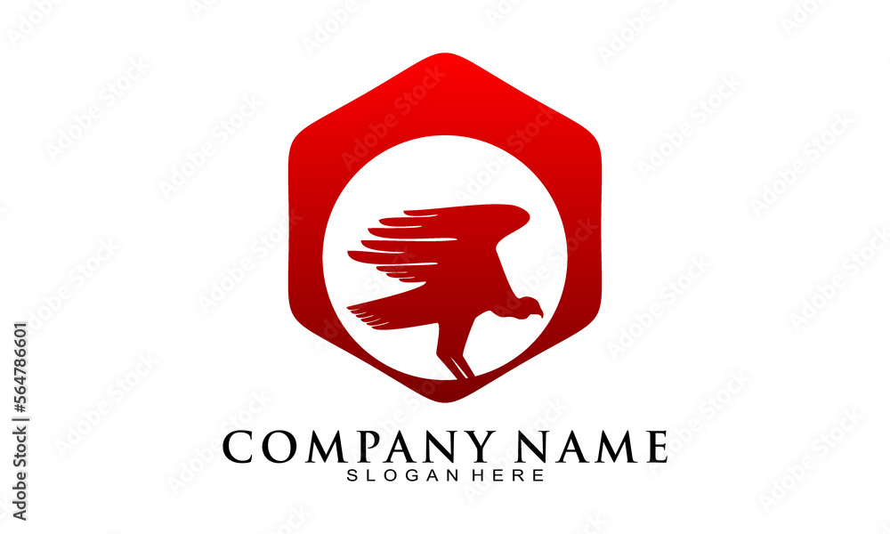 Red falcon in polygon vector logo Red falcon in polygon vector logo