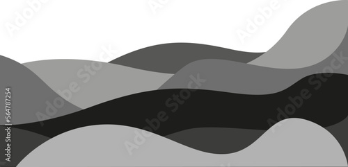 Abstract grey color background. Dynamic shapes composition. Eps10 vector. Waves on white background.