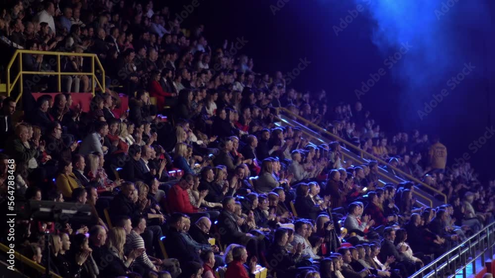 People applause at arena concert hall in Sofia, Bulgaria