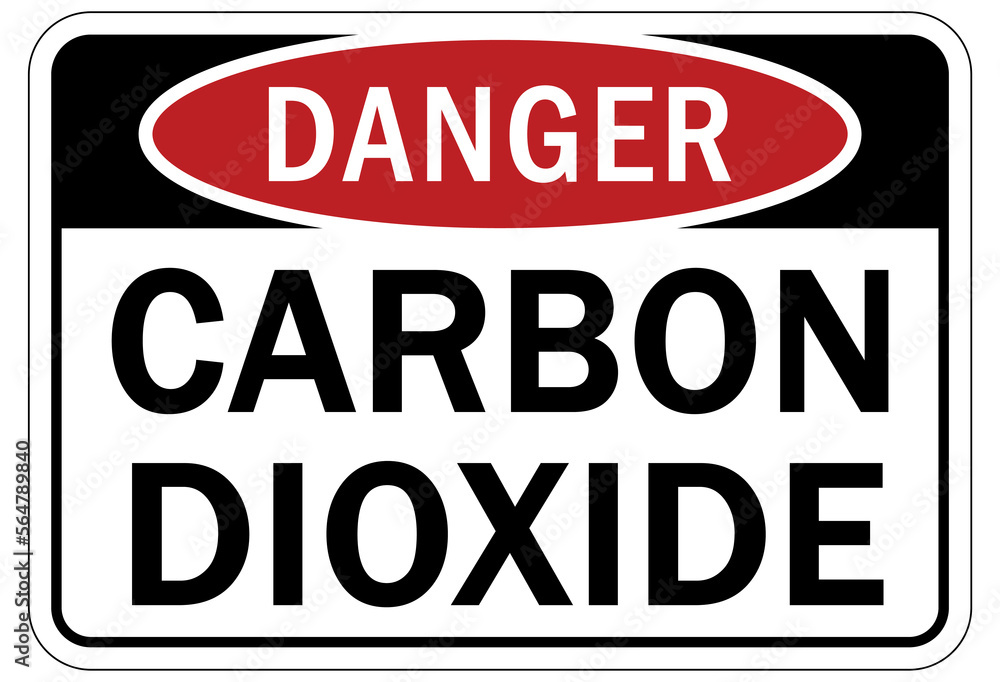 Carbon dioxide safety sign and labels Carbon dioxide safety sign and labels