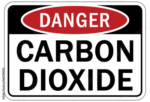 Carbon dioxide safety sign and labels