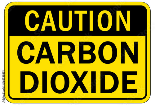 Carbon dioxide safety sign and labels