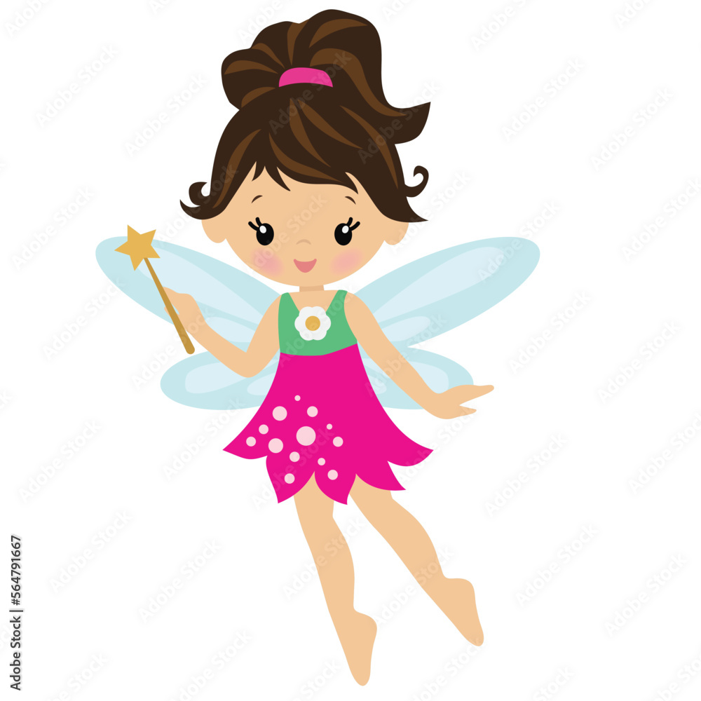 Pretty garden fairy vector cartoon illustration Pretty garden fairy vector cartoon illustration