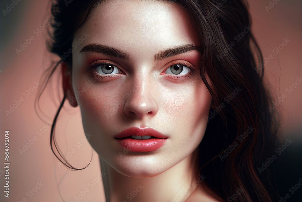 Portrait of young beautiful woman. Digitally AI generated image. Portrait of young beautiful woman. Digitally AI generated image.