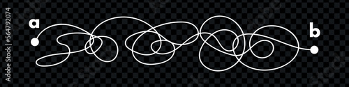 Path concept. Plans in real life. Point b and a. Find real way distance. Flat graphic vector illustrations isolated