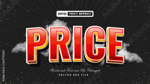3D Bold Price Text Effect