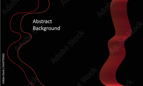 abstract black background illustration with orange red waves