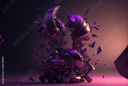 Abstract 3D purple backgrounds  Generative AI