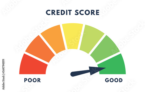 Credit score .Business success concept. Financial concept. Mortgage loan. Vector isolated illustration