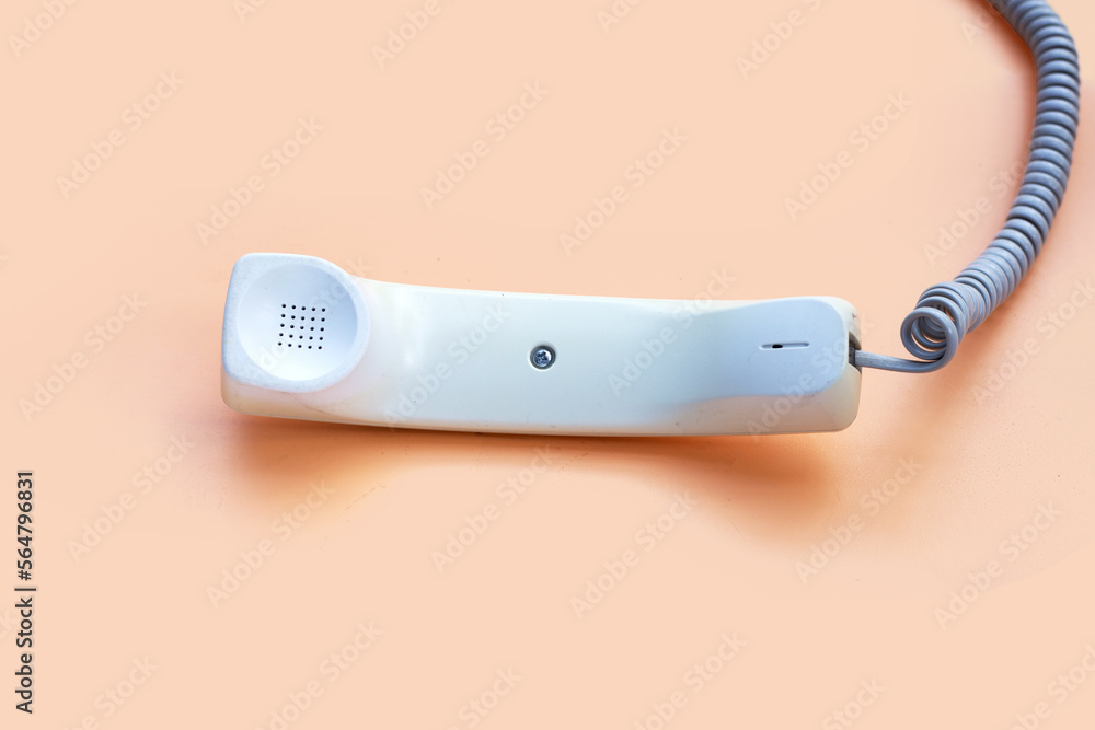 Handset of landline phone. Copy space Handset of landline phone. Copy space