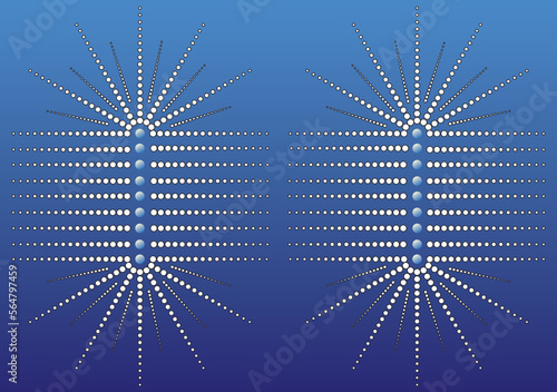 Abstract blue background with white halftone pattern. Geometric technology dots patterned wallpaper in vector and jpg format.