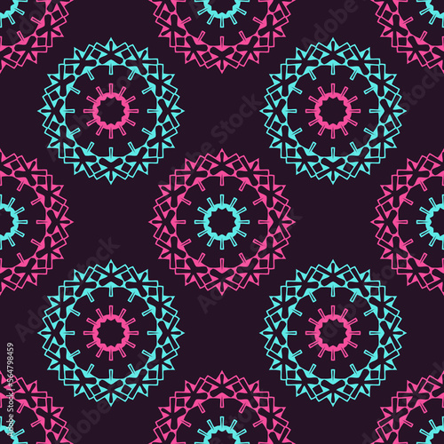 Seamless pattern with ethnic geometric ornament. Beautiful abstract illustration.