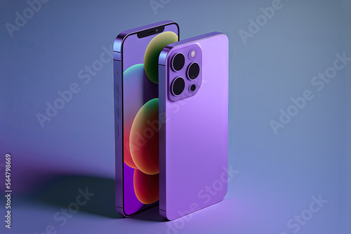 Purple Phone in the dark background (AI Generated)