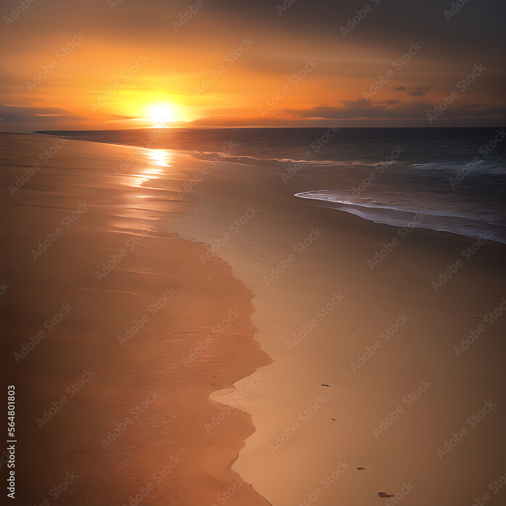 Beach at sunset. Sea/Ocean