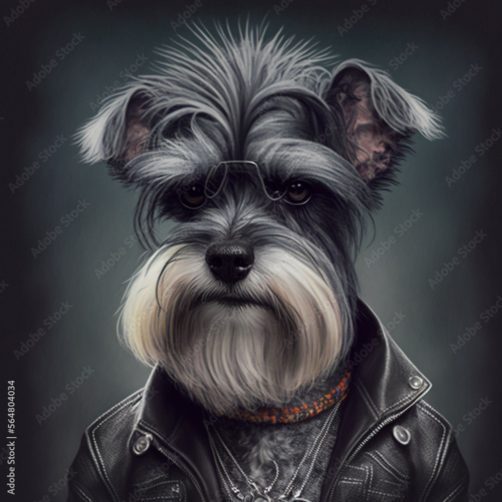 Yorkshire terrier on black background Generative AI