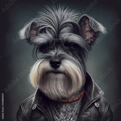 Yorkshire terrier on black background Generative AI