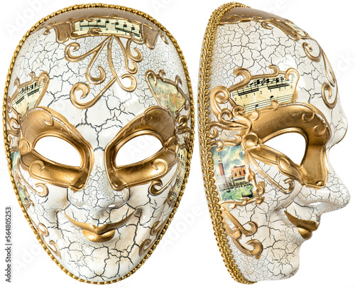 Bild auf Leinwand PNG venetian carnival mask harlequin isolated