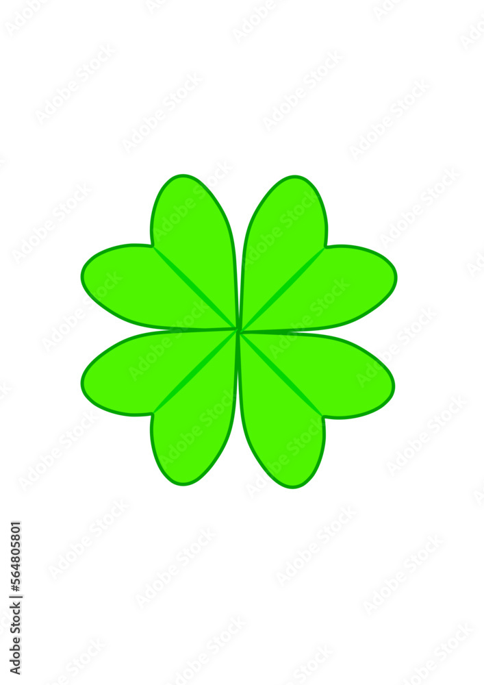 Kleeblatt aus vier grünen blättern glücksklee