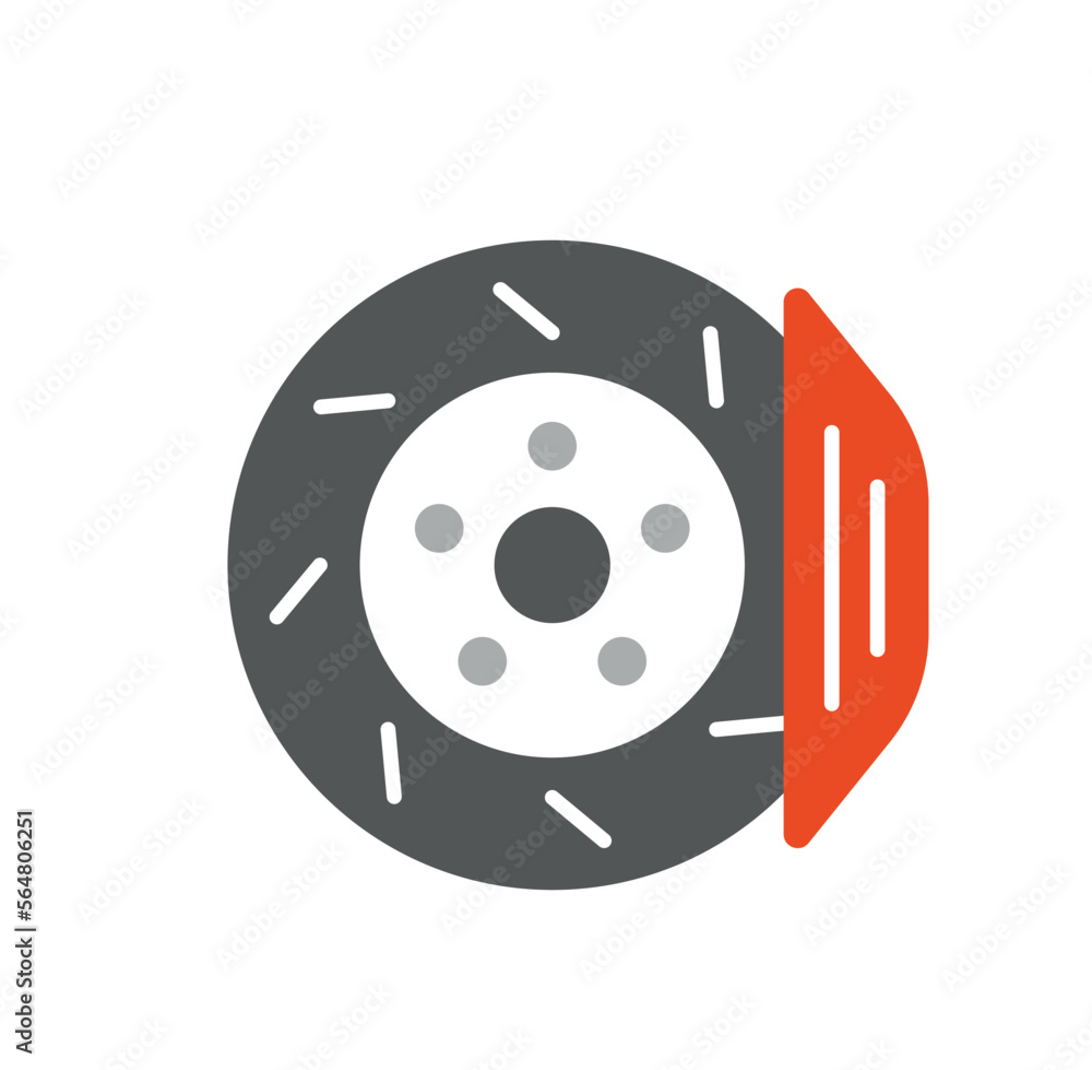 Car brake icon. Safety and protection on road and highway, brake system, vehicle and vehicle tuning and modification. Poster or banner for website. Cartoon flat vector illustration Car brake icon. Safety and protection on road and highway, brake system, vehicle and vehicle tuning and modification. Poster or banner for website. Cartoon flat vector illustration