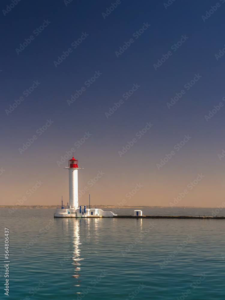 Lighthouse in Odessa, Ukraine in a summer morning. View from the Black Sea Lighthouse in Odessa, Ukraine in a summer morning. View from the Black Sea
