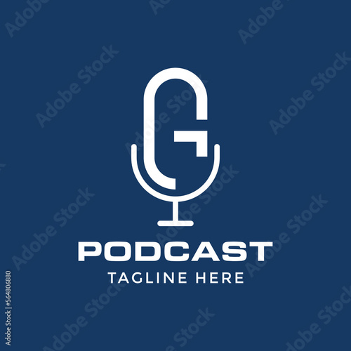  podcast logo with simple G letter concept