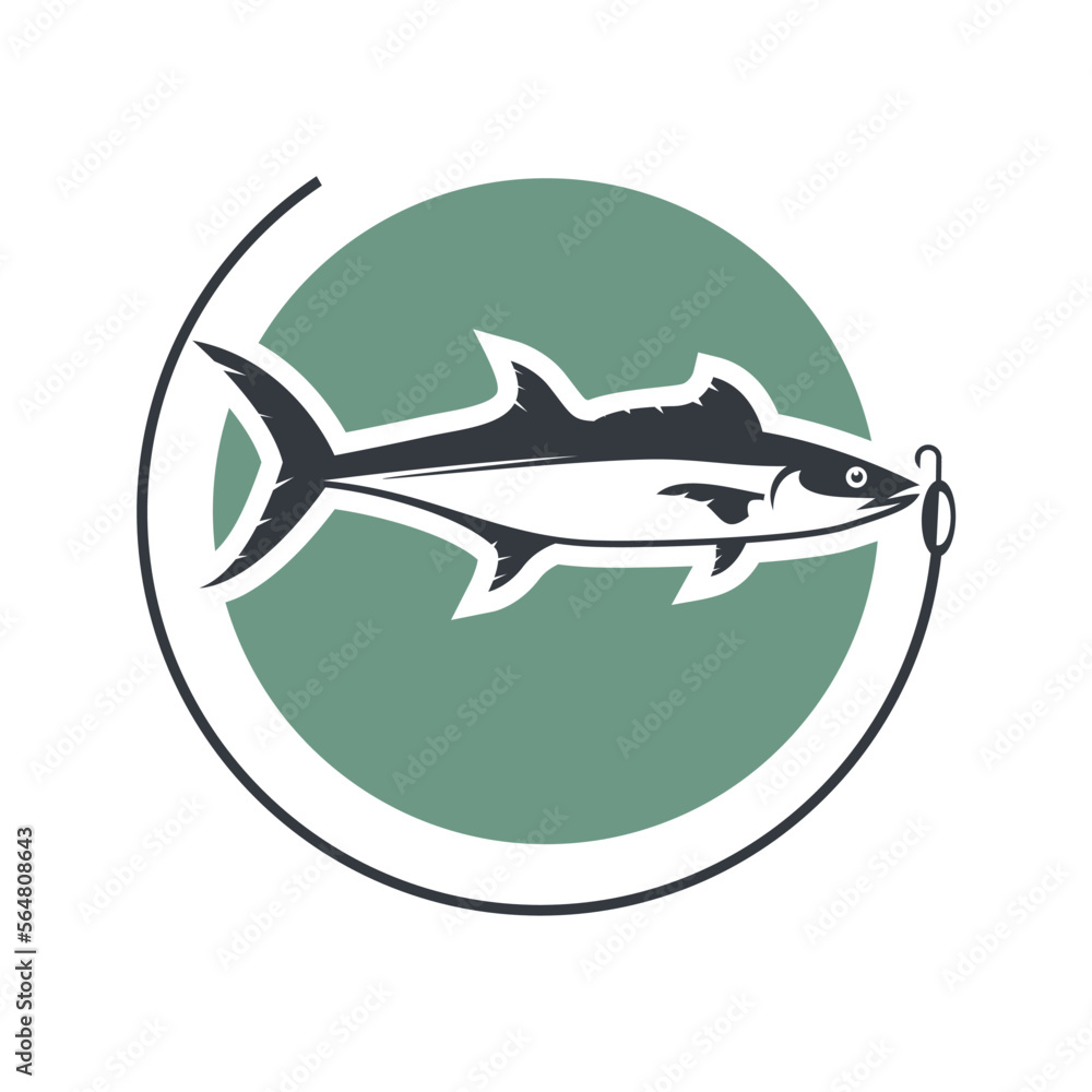 Fototapeta premium Illustration vector of Spanish mackerel fish for template logo design restaurant or fishing club