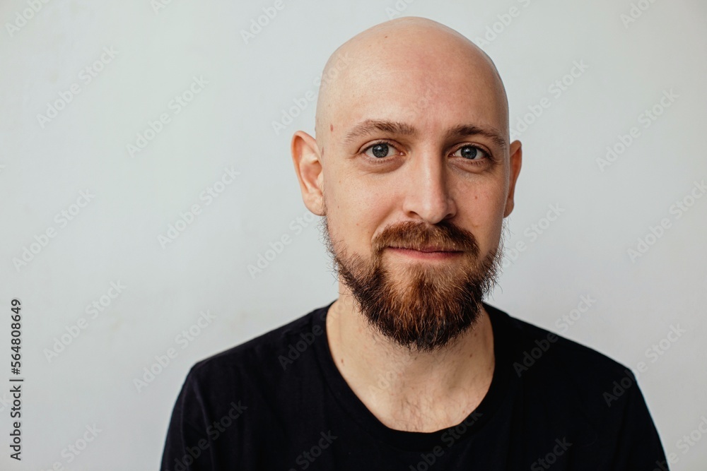 Smiling Bald man studio portrait Smiling Bald man studio portrait