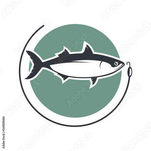 Illustration vector of long jawed mackerel fish for template logo design restaurant or fishing club