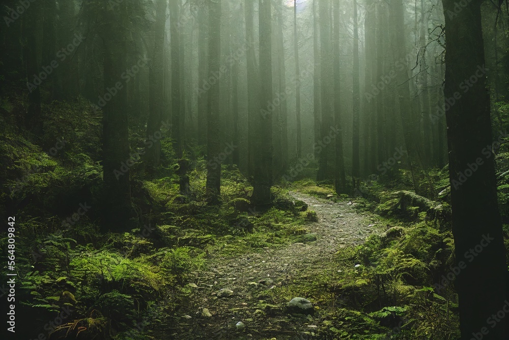 A photo of a hiking trail in the forest, showcasing the natural beauty and tranquility of the area.