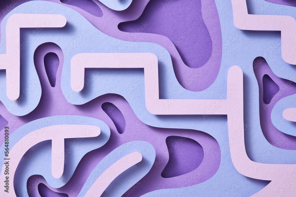 Purple and pink paper cut brain pattern. Purple and pink paper cut brain pattern.