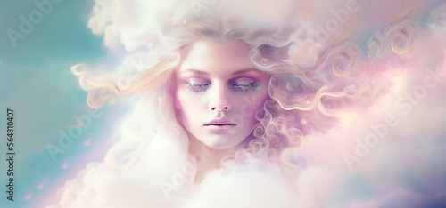 Fotografiet Air element woman goddess fantasy human representation