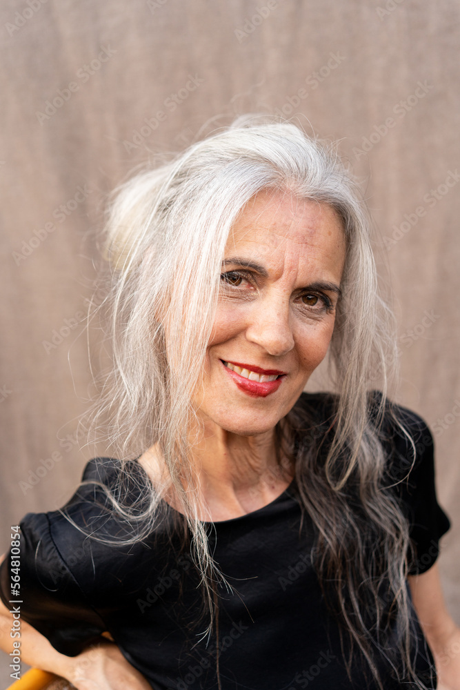 Happy Mature grey hair model portrait Happy Mature grey hair model portrait