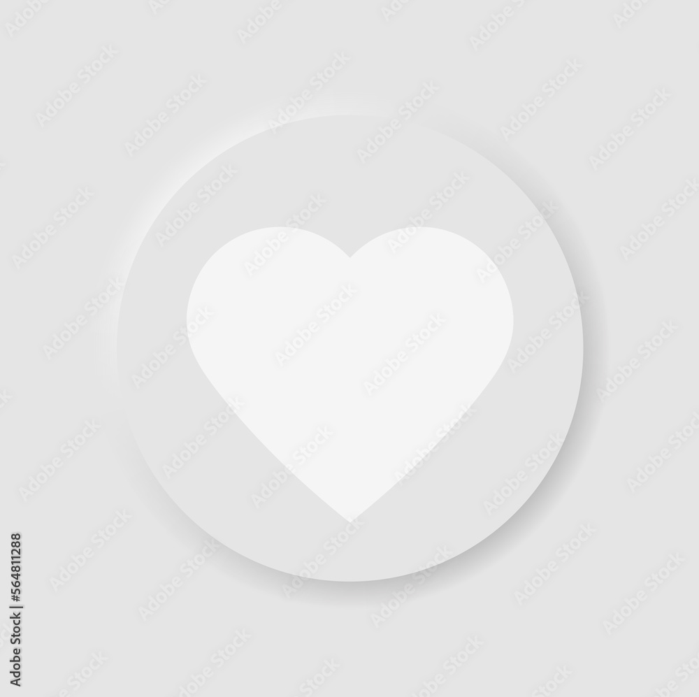 Like icon.Heart icon in neumorphism style.Vector Illustrsation Like icon.Heart icon in neumorphism style.Vector Illustrsation