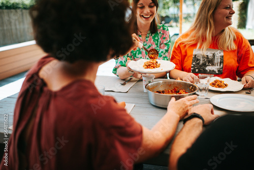 Family having lunch together photo