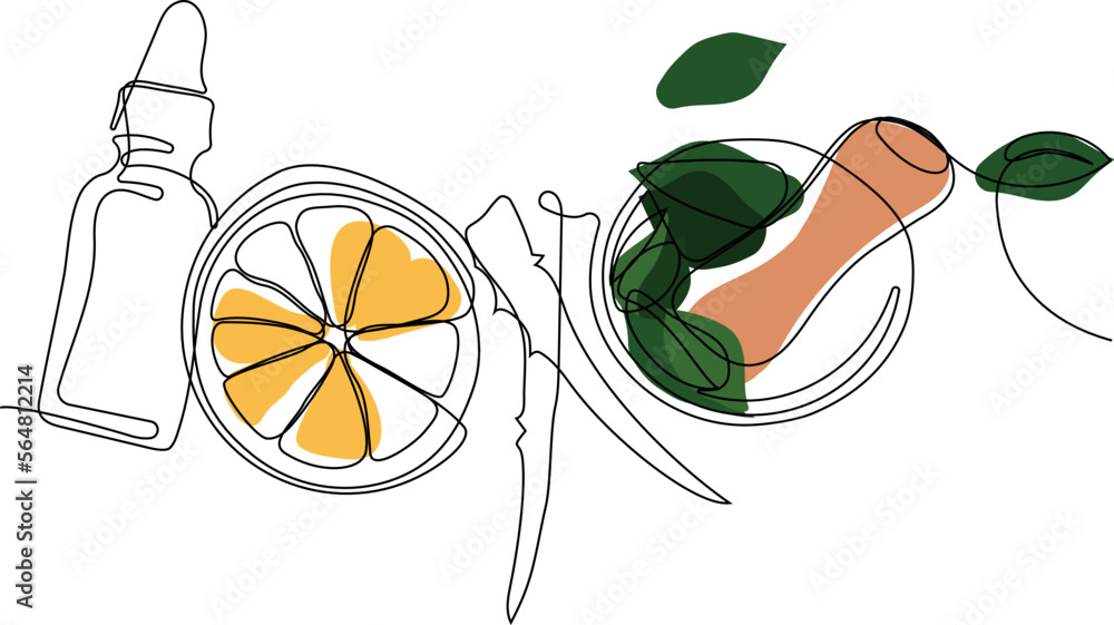 Skin care concept. Landing page template. Morning routine. Bath time. Organic products for scrubbing and body skin care with natural herbal skin care products, top view. Vector illustration Skin care concept. Landing page template. Morning routine. Bath time. Organic products for scrubbing and body skin care with natural herbal skin care products, top view. Vector illustration