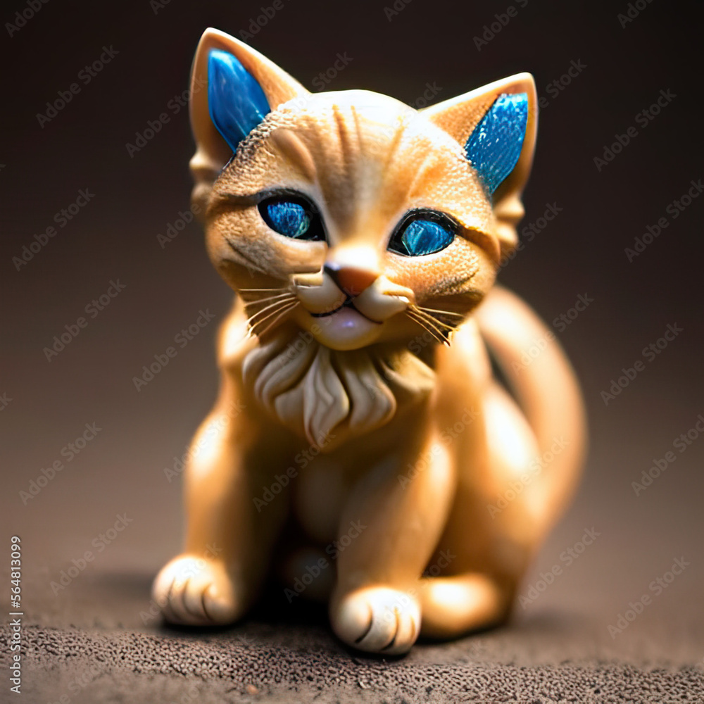 AI Artwork - Miniature figurine simulation of a cat AI Artwork - Miniature figurine simulation of a cat