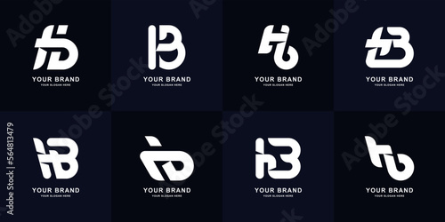 Collection letter HB or BH monogram logo design