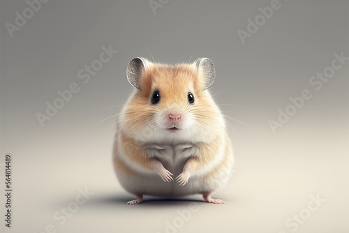 super cute hamster looking at the camera - realistic illustration - AI Generated
