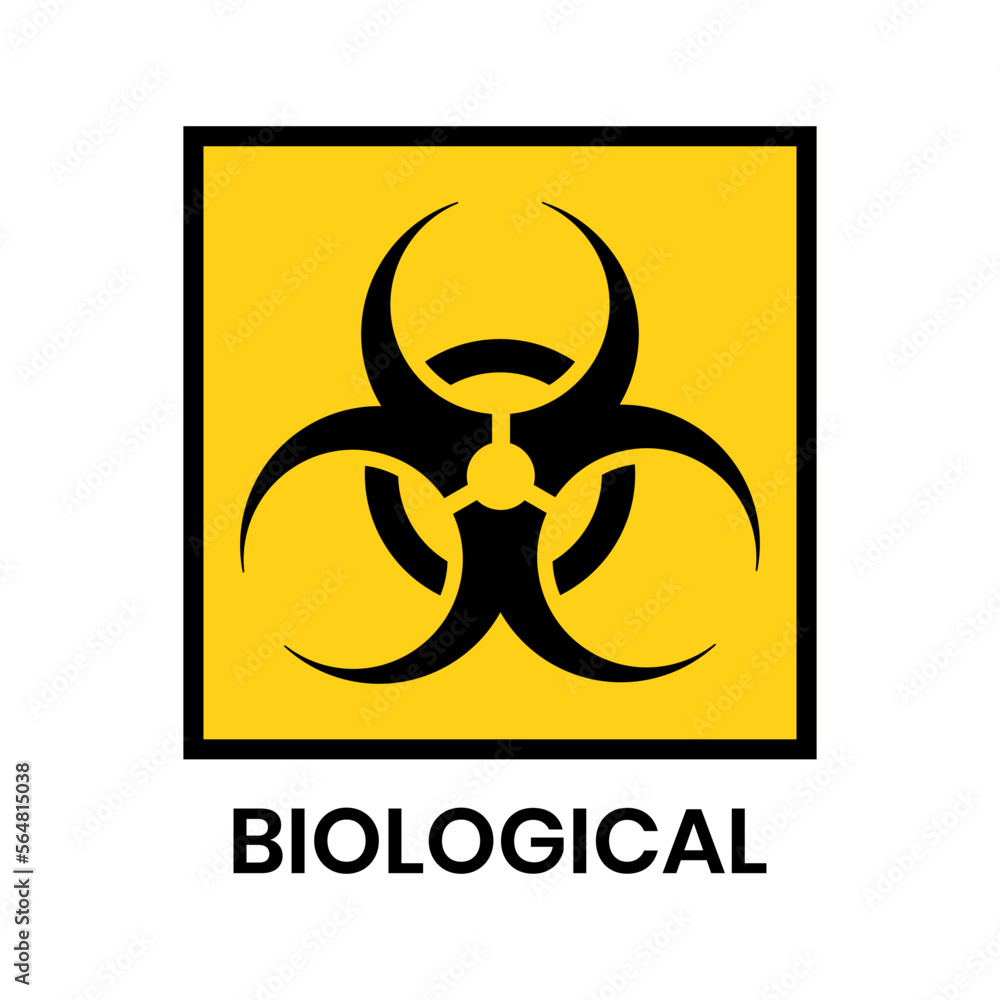 isolated biological hazards symbols on yellow board warning sign for icon, label, logo or package industry etc. flat vector design. isolated biological hazards symbols on yellow board warning sign for icon, label, logo or package industry etc. flat vector design.