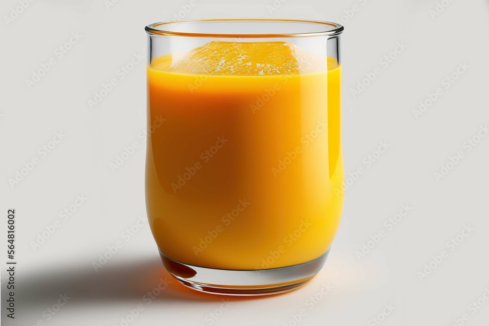 Glass of orange juic isolated on white background ,AI generated Glass of orange juic isolated on white background ,AI generated