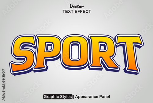 sport text effect with graphic style and editable.