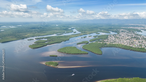 Aerial view of the bay and Port of Paranaguá - APPA.
