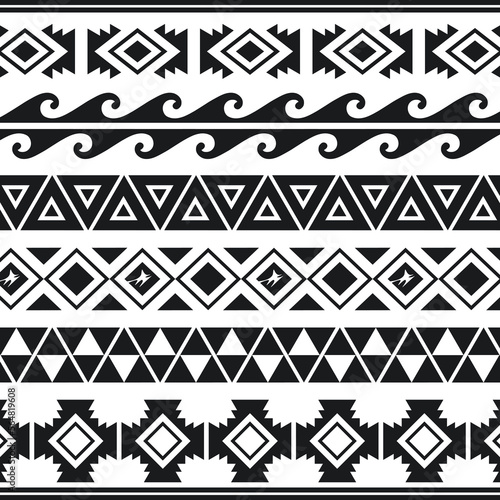Hawaiian traditional seamless tribal pattern art stylish background