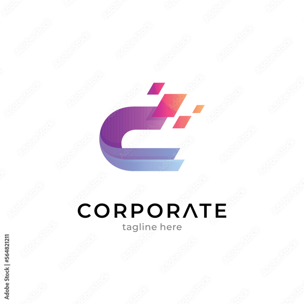 Logo template of gradient letter c Logo template of gradient letter c