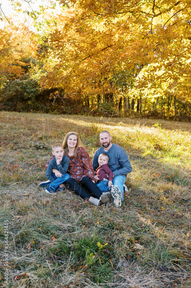 Young family outside together Young family outside together