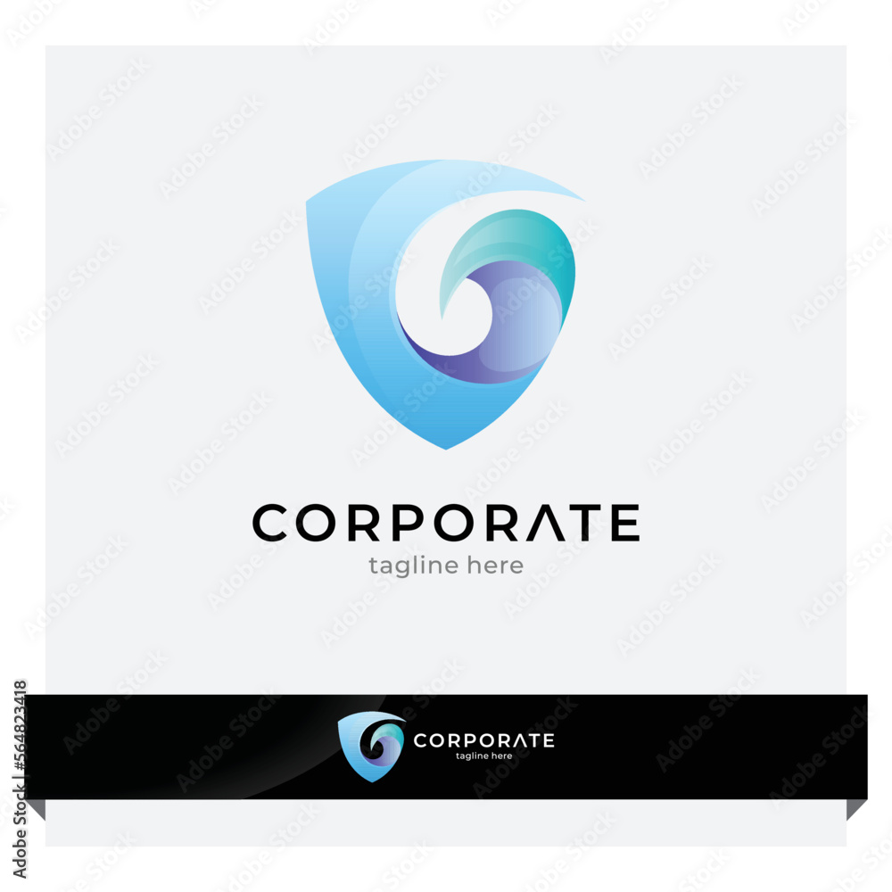 shield and wave logo concept shield and wave logo concept