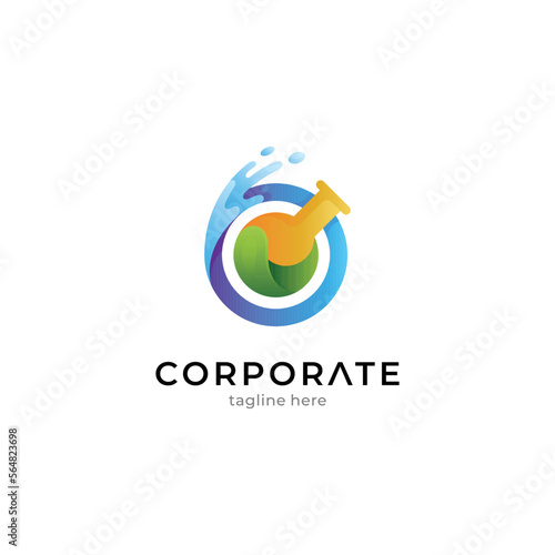 Creative lab logo design template ready for use