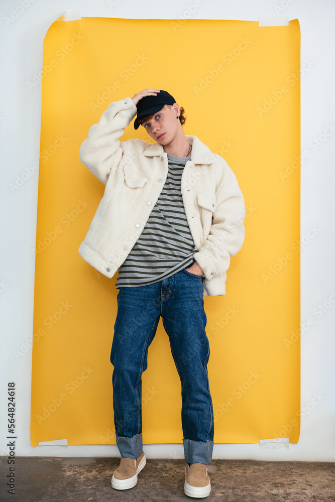 Stylish male model with hand in pocket Stylish male model with hand in pocket